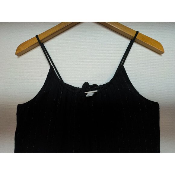 A New Day Womens Maxi Dress Size XS Black Gold  Metallic Stripes Sleeveless - Picture 4 of 16